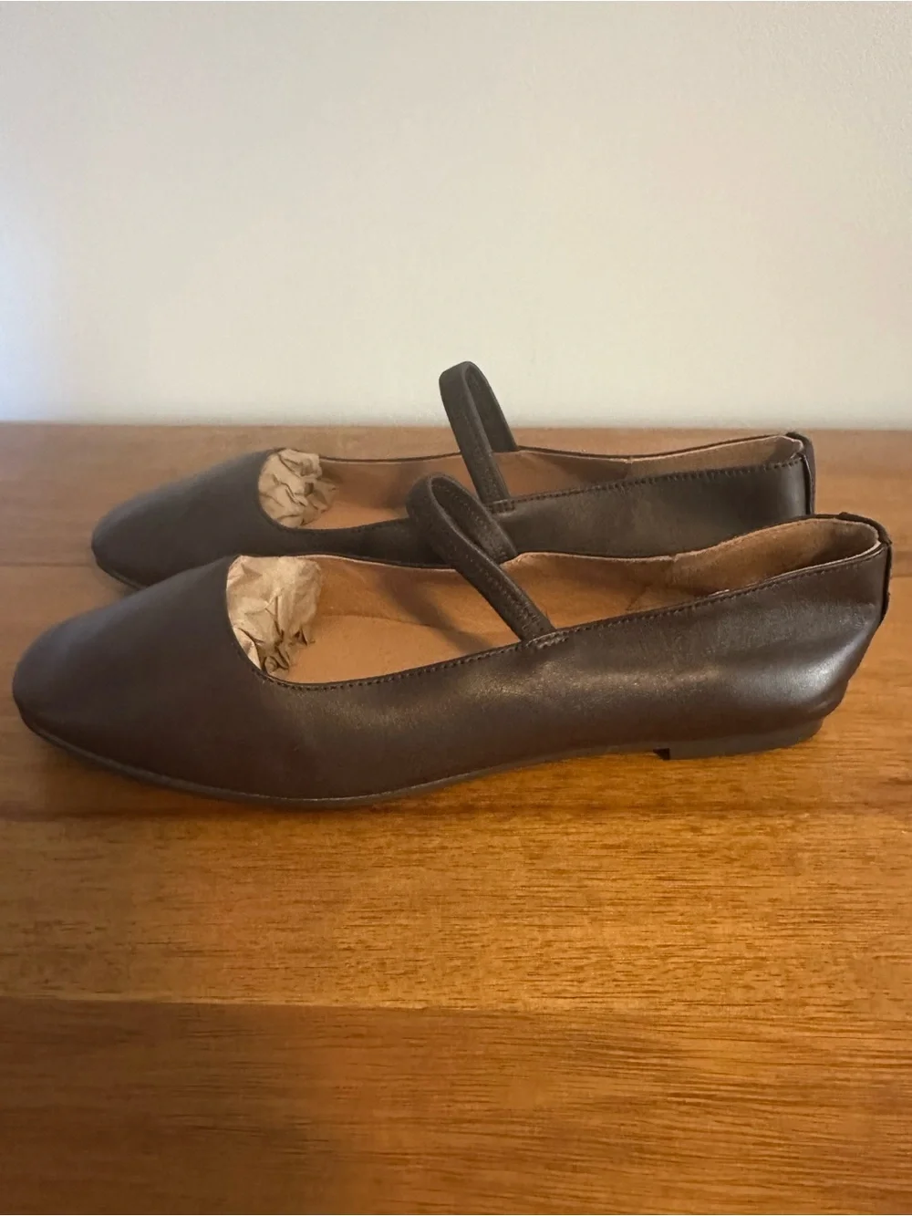 NWOB Madewell Greta Ballet Flat Coffee Bean Leather Mary Jane NX041 - Picture 5 of 11